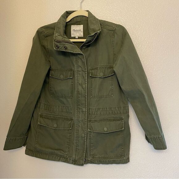 Madewell Women’s Surplus Military Cargo Utility Jacket Olive Green Size XS - Picture 2 of 8